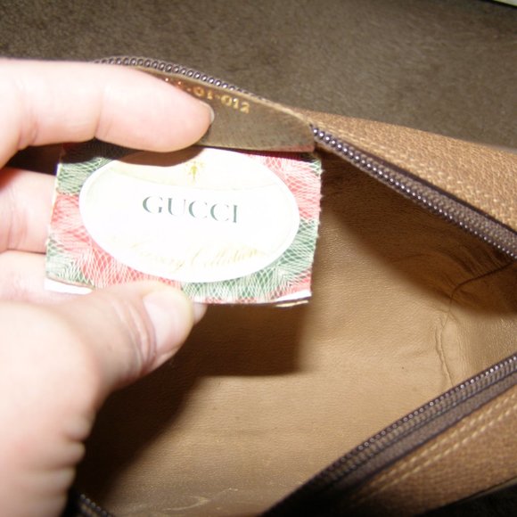 AUTHENTIC VINTAGE GUCCI SHERRY LINE MAKEUP POUCH CLUTCH TOILETRY CASE - Picture 9 of 12